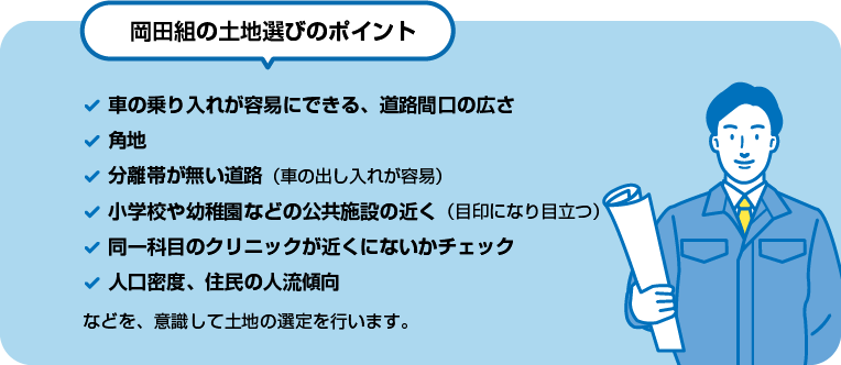 岡田組の土地選びのポイント